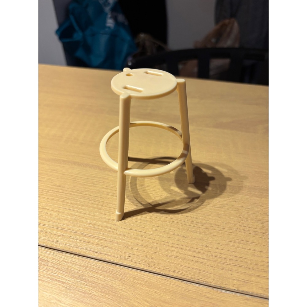 Vintage Barbie Kitchen Snack Stool Cream Plastic Dollhouse Furniture Accessory